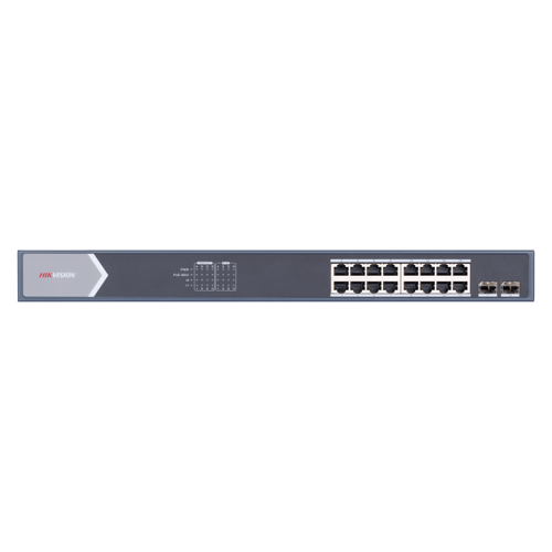 Switch 16 porturi gigabit PoE,  2 porturi SFP, Smart Management - HIKVISION DS-3E1518P-SI