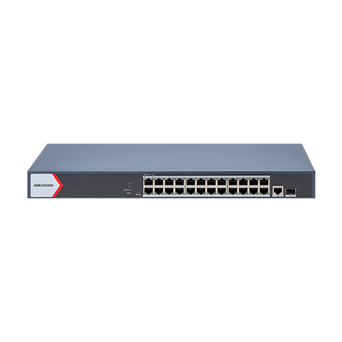 Switch 24 porturi PoE Gigabit, 1 port SFP Gigabit, 1 port RJ45 Gigabit, 1U, management - HIKVISION DS-3E1526P-EI-M