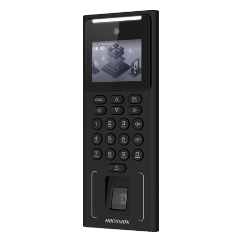 Terminal standalone control acces cu Recunoastere faciala, Amprenta, Card M1 si PIN, camera 2MP, ecran LCD 2.4 inch - HIKVISION DS-K1T321MFWX