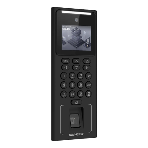 Terminal standalone control acces cu Recunoastere faciala, Amprenta, Card M1 si PIN, camera 2MP, ecran LCD 2.4 inch - HIKVISION DS-K1T321MFWX