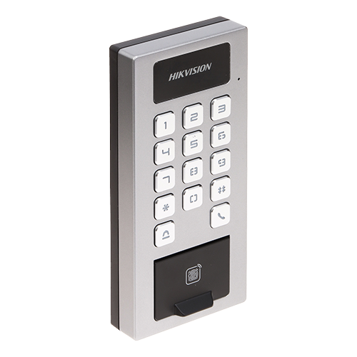 Terminal control acces si interfon cu tastatura, cititor card, amprenta, BT, Wi-Fi - HIKVISION DS-K1T502DBFWX