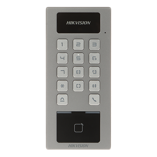 Terminal control acces si interfon cu tastatura, cititor card, Bluetooth, Wi-Fi, Alarma - HIKVISION DS-K1T502DBWX