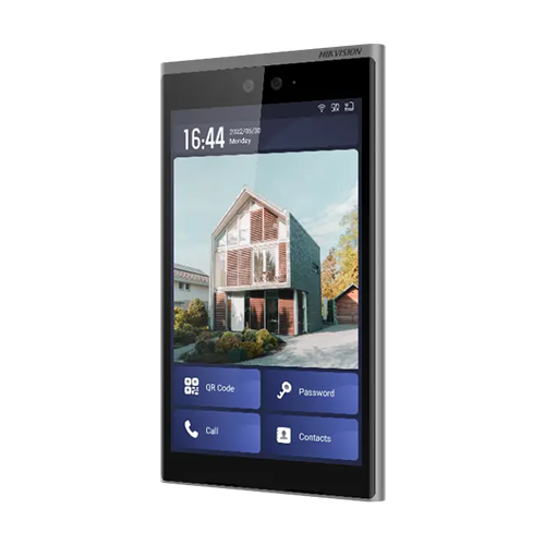 Videointerfon TCP/IP, 10.1 touch screen, 2x2MP, Recunoastere Faciala, Card, Alarma - HIKVISION DS-KD9633-WBE6