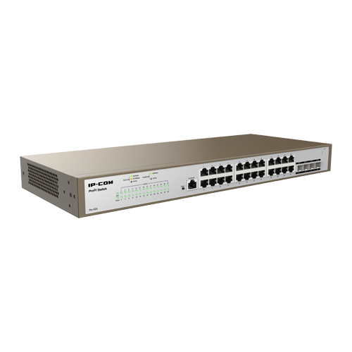 Switch 24 porturi Gigabit, 4 porturi SFP Gigabit, 1 port RJ45 consola, Management, 1U - IP-COM PRO-S24