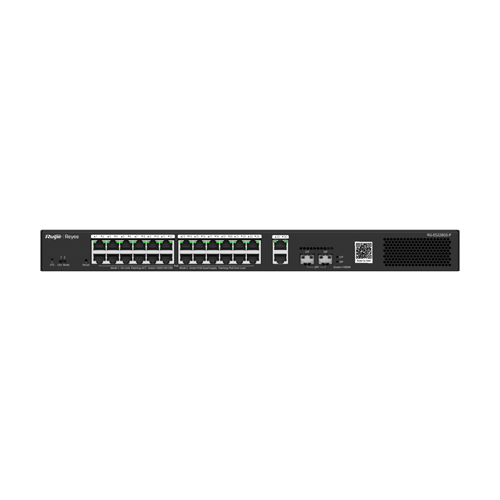 Switch 24 porturi PoE, 2 porturi GE, 2 porturi SFP, Gigabit, Cloud Management - Ruijie RG-ES228GS-P