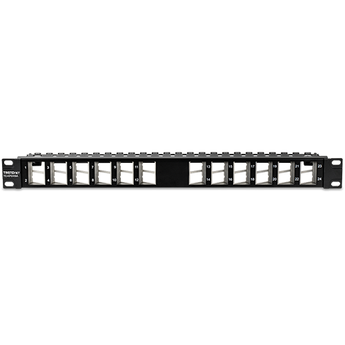 Patch Panel ecranat 24 porturi blank keystone inclinate 1U - TRENDnet TC-KP24SA