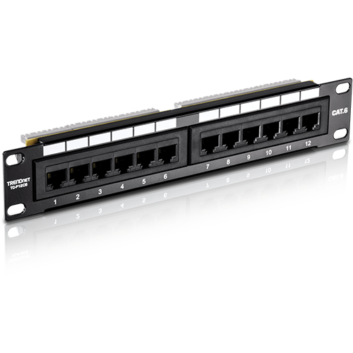 Patch Panel 12 porturi RJ45 UTP 10, Cat6 - TRENDnet TC-P12C6