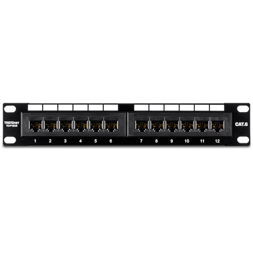 Patch Panel 12 porturi RJ45 UTP 10, Cat6 - TRENDnet TC-P12C6