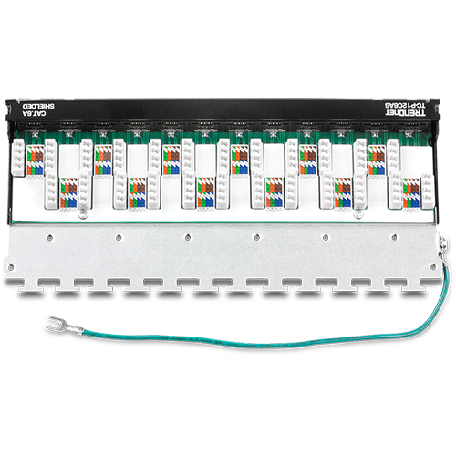 Patch Panel 12 porturi RJ45 UTP, Cat6a, Ecranat, 0.5U - TRENDnet TC-P12C6AS