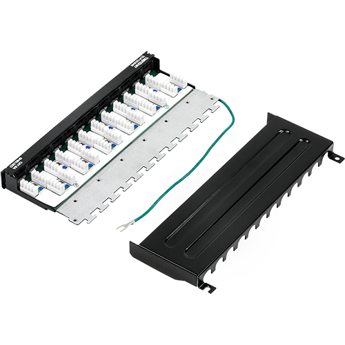 Patch Panel 12 porturi RJ45 UTP, Cat6a, Ecranat, 0.5U - TRENDnet TC-P12C6AS