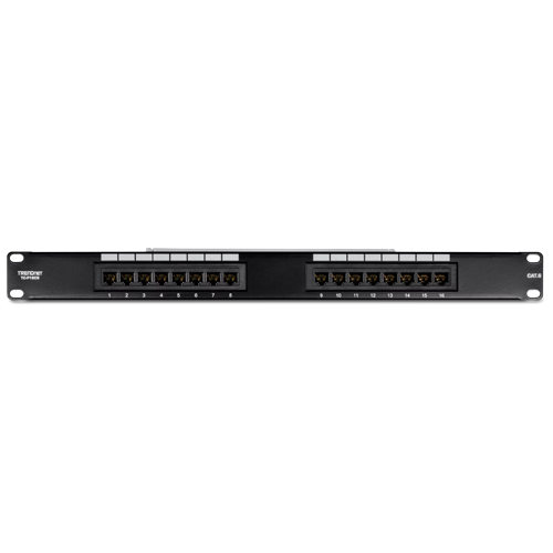 Patch Panel 16 porturi RJ45 UTP, Cat6 - TRENDnet TC-P16C6