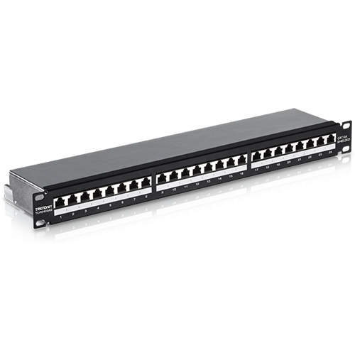 Patch Panel 24 porturi RJ45, Cat6a, Ecranat, 1U - TRENDnet TC-P24C6AS