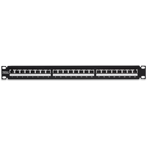 Patch Panel 24 porturi RJ45, Cat6a, Ecranat, 1U - TRENDnet TC-P24C6AS