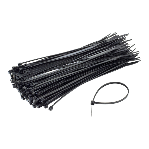 Coliere de plastic 150x3.6 mm, NEGRU, 100 buc TCP-150-3.6-B