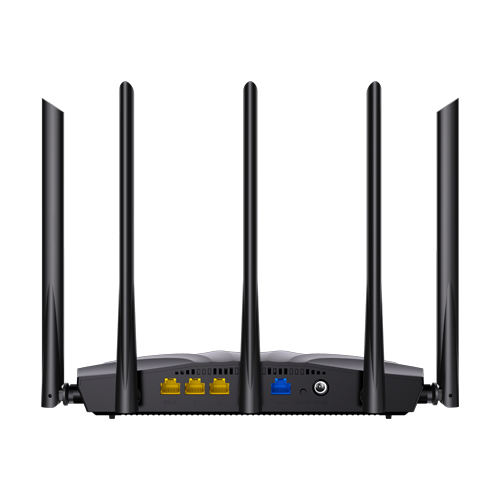 Router Wi-Fi 6, DualBand 2.4Ghz/5GHz, 300+1201Mbps, 5x6dBi, 4 porturi Gigabit - TENDA TND-RX2-PRO