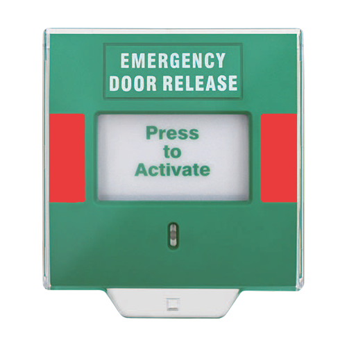 Buton aplicabil din plastic pentru iesire de urgenta, LED, buzzer (TEXT) CSB-802