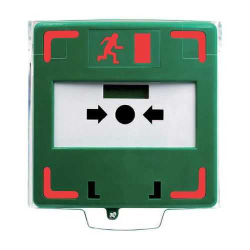 Buton aplicabil din plastic pentru iesire de urgenta, LED, buzzer (PICTOGRAMA) CSB-803