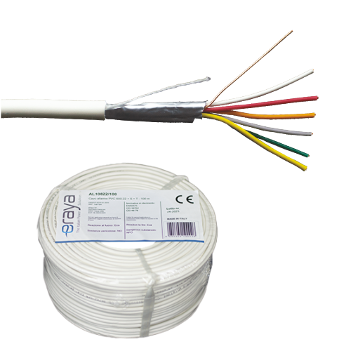 AL10622-100 | eRaya | Cablu de alarma 6 fire ecranate, cupru integral, 100m - eRaya AL10622-100 Cablu de alarma 6 fire ecranate, cupru integral, 100m - eRaya AL10622-100