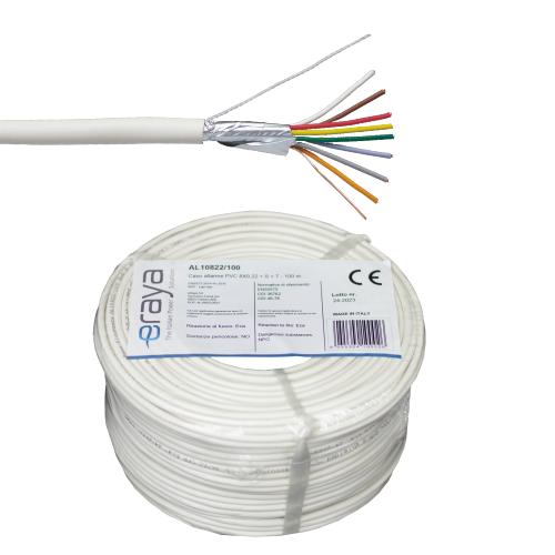 AL10822-100 | eRaya | Cablu de alarma 8 fire ecranate, cupru integral, 100m - eRaya AL10822-100 Cablu de alarma 8 fire ecranate, cupru integral, 100m - eRaya AL10822-100