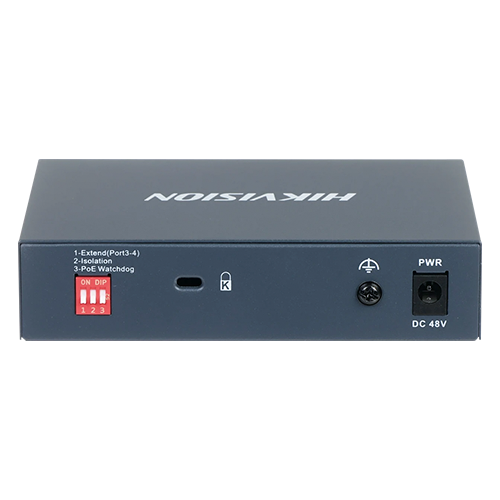 Switch 3 porturi PoE 1G, 1 port Hi-PoE 1G, 1 port RJ45 1G - HIKVISION DS-3E0505HP-E