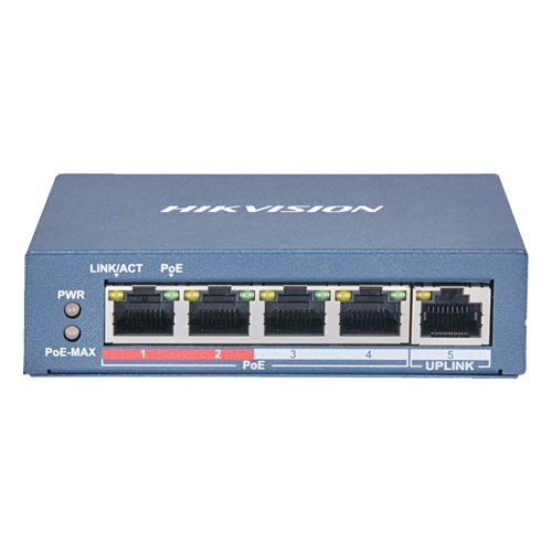 Switch 4 porturi 100 Mb PoE, 1 port uplink RJ45 100 Mb, SMART Management - HIKVISION DS-3E1105P-EI-M – HIKVISION DS-3E1105P-EI-M