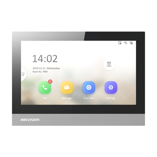 Monitor videointerfon TCP/IP, TFT 7 inch touch screen, WiFi, PoE, Alarma IN - HIKVISION DS-KH8380-WTE1