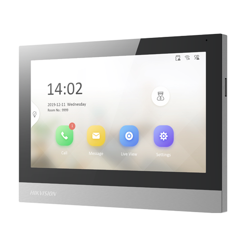 Monitor videointerfon TCP/IP, TFT 7 inch touch screen, WiFi, PoE, Alarma IN - HIKVISION DS-KH8380-WTE1