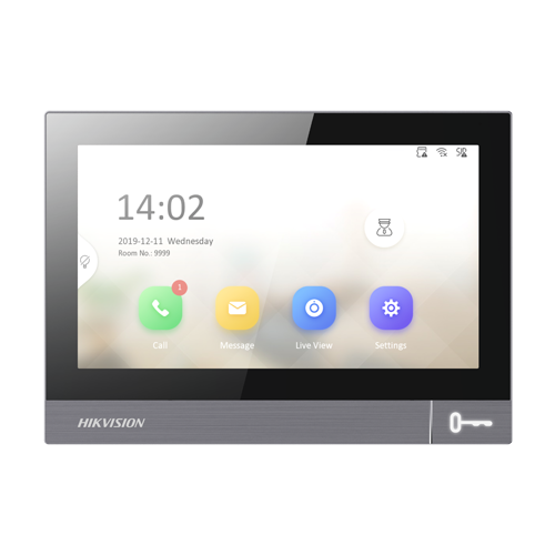 Monitor videointerfon TCP/IP, IPS LCD 7 inch touch screen, WiFi, PoE, Alarma IN - HIKVISION DS-KH8381-WTE1
