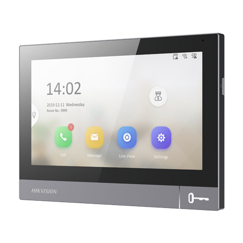 Monitor videointerfon TCP/IP, IPS LCD 7 inch touch screen, WiFi, PoE, Alarma IN - HIKVISION DS-KH8381-WTE1