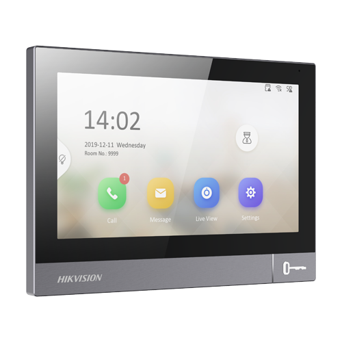 Monitor videointerfon TCP/IP, IPS LCD 7 inch touch screen, WiFi, PoE, Alarma IN - HIKVISION DS-KH8381-WTE1