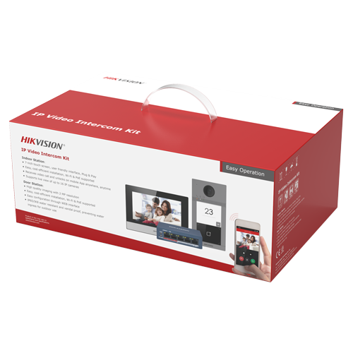 KIT videointerfon pentru o familie, Wi-Fi 2.4Ghz, monitor 7 inch - HIKVISION DS-KIS604-S