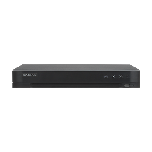 DVR 4 ch analog max. 4K, 4 ch IP max. 4K, AUDIO over coaxial, Alarma, 1U - HIKVISION iDS-7204HTHI-M1-S(4A+4/1ALM)
