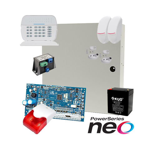 Kit alarma la efractie DSC NEO cu sirena interioara KIT2016INT