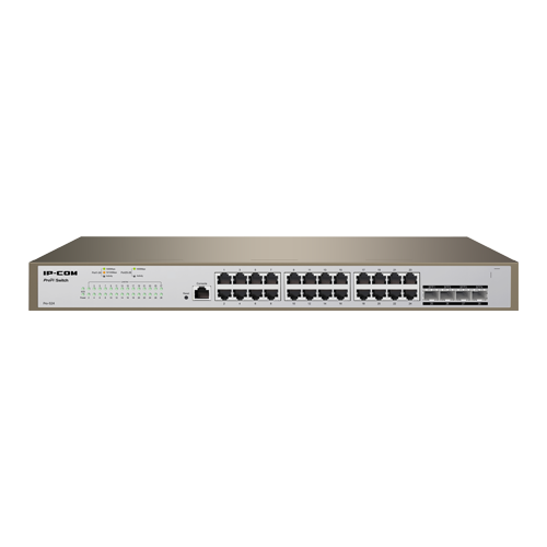 PRO-S24 | IP-COM | Switch 24 porturi Gigabit, 4 porturi SFP Gigabit, 1 port RJ45 consola, Management, 1U - IP-COM PRO-S24 Switch 24 porturi Gigabit, 4 porturi SFP Gigabit, 1 port RJ45 consola, Management, 1U - IP-COM PRO-S24