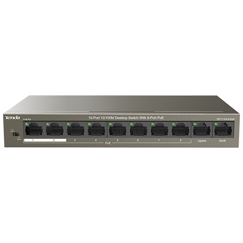 TND-TEF1110P-8-63W | TENDA | Switch 8 porturi 10/100Mbps PoE, 2 porturi Uplink 10/100Mbps - Tenda TND-TEF1110P-8-63W Switch 8 porturi 10/100Mbps PoE, 2 porturi Uplink 10/100Mbps - Tenda TND-TEF1110P-8-63W