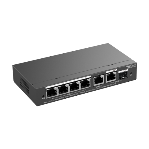 RG-ES206GS-P | Ruijie Networks | Switch 4 porturi PoE+, 2 porturi GE, 1 port SFP, Gigabit, Cloud Management - Ruijie RG-ES206GS-P Switch 4 porturi PoE+, 2 porturi GE, 1 port SFP, Gigabit, Cloud Management - Ruijie RG-ES206GS-P
