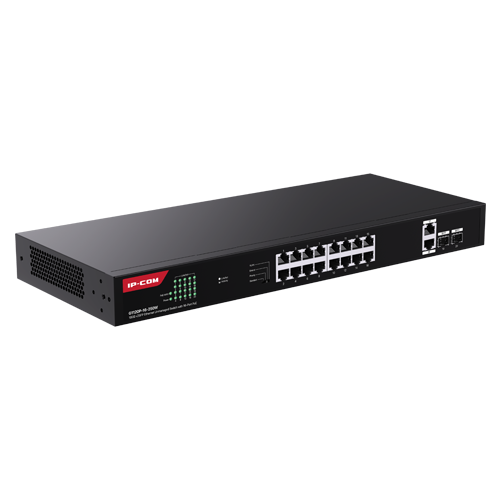G1120P-16-250W | IP-COM | Switch 16 porturi Gigabit PoE, 2 x RJ45 Gigabit Uplink, 2 x SFP Gigabit, 1U - IP-COM G1120P-16-250W Switch 16 porturi Gigabit PoE, 2 x RJ45 Gigabit Uplink, 2 x SFP Gigabit, 1U - IP-COM G1120P-16-250W