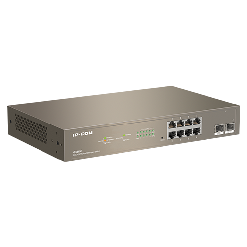 G3310F | IP-COM | Switch 8 x RJ45 Gigabit, 2 x SFP Gigabit Uplink, Cloud Management - IP-COM G3310F Switch 8 x RJ45 Gigabit, 2 x SFP Gigabit Uplink, Cloud Management - IP-COM G3310F