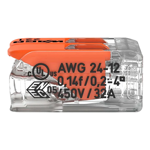 221-412 | WAGO | Conector derivatie 2 fire, max. 4 mm² (100 buc.) - WAGO 221-412 Conector derivatie 2 fire, max. 4 mm² (100 buc.) - WAGO 221-412
