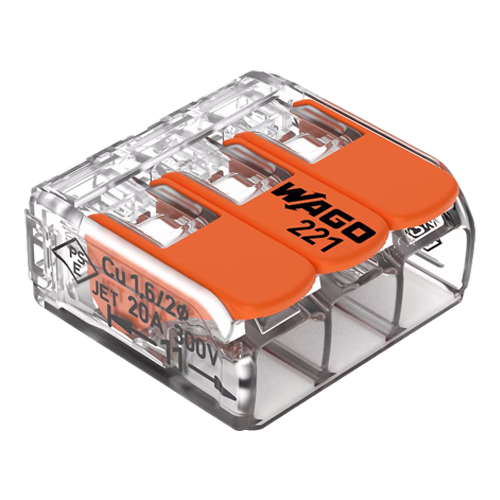 221-413 | WAGO | Conector derivatie 3 fire, max. 4 mm² (50 buc.) - WAGO 221-413 Conector derivatie 3 fire, max. 4 mm² (50 buc.) - WAGO 221-413