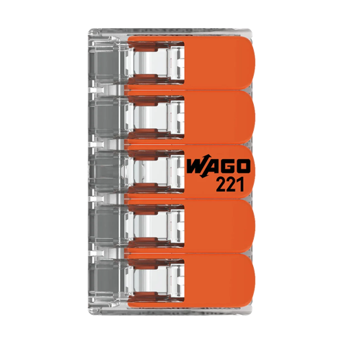 221-415 | WAGO | Conector derivatie 5 fire, max. 4 mm² (25 buc.) - WAGO 221-415 Conector derivatie 5 fire, max. 4 mm² (25 buc.) - WAGO 221-415