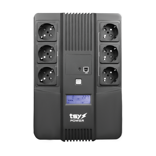 TSY-D-0K6-LCD | TSY Power | UPS TSY Power, 600VA/360W, LCD, line interactive, 6 x Schuko TSY-D-0K6-LCD UPS TSY Power, 600VA/360W, LCD, line interactive, 6 x Schuko TSY-D-0K6-LCD