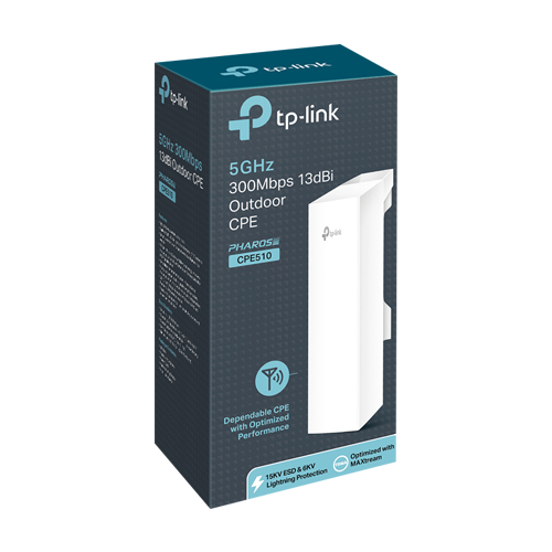 CPE510 | TP-LINK | Access Point Bridge, Wi-Fi 4, 5GHz, 13 dBi, 15 km, 1 x RJ45 10/100 Mbps, PoE pasiv - TP-Link CPE510 Access Point Bridge, Wi-Fi 4, 5GHz, 13 dBi, 15 km, 1 x RJ45 10/100 Mbps, PoE pasiv - TP-Link CPE510