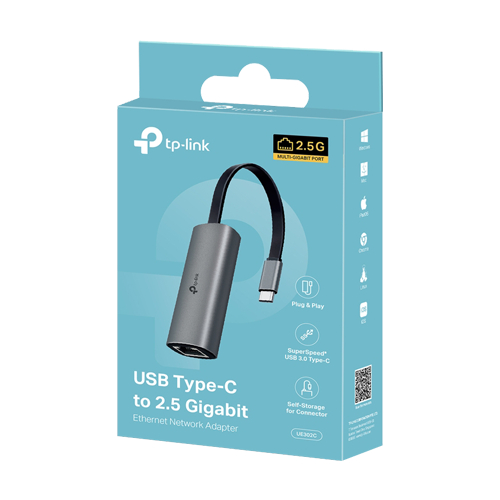 UE302C | TP-LINK | Adaptor Ethernet USB-C 3.0 - RJ45 2.5G - TP-Link UE302C Adaptor Ethernet USB-C 3.0 - RJ45 2.5G - TP-Link UE302C
