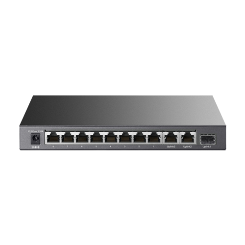 TL-SL1311P | TP-LINK | Switch 8 x RJ45 10/100 Mbps PoE, 2 x RJ45 1G, 1 x SFP 1G, Buget PoE 65W, Unmanaged - TP-Link TL-SL1311P Switch 8 x RJ45 10/100 Mbps PoE, 2 x RJ45 1G, 1 x SFP 1G, Buget PoE 65W, Unmanaged - TP-Link TL-SL1311P
