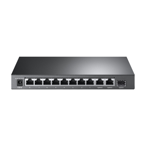 TL-SL1311MP | TP-LINK | Switch 8 x RJ45 10/100 Mbps PoE, 2 x RJ45 1G, 1 x SFP 1G, Buget PoE 124W, Unmanaged - TP-Link TL-SL1311MP Switch 8 x RJ45 10/100 Mbps PoE, 2 x RJ45 1G, 1 x SFP 1G, Buget PoE 124W, Unmanaged - TP-Link TL-SL1311MP