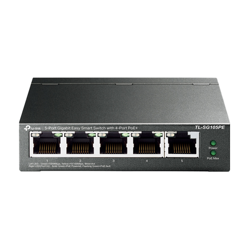 TL-SG105PE | TP-LINK | Switch 4 x RJ45 Gigabit PoE, 1 x RJ45 Gigabit, Buget PoE 65W, Easy Smart Managed - TP-Link TL-SG105PE Switch 4 x RJ45 Gigabit PoE, 1 x RJ45 Gigabit, Buget PoE 65W, Easy Smart Managed - TP-Link TL-SG105PE