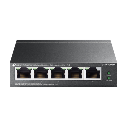 TL-SF1005P | TP-LINK | Switch 4 porturi RJ45 10/100 Mbps PoE, 1 port RJ45 10/100 Mbps, Buget PoE 67W, Unmanaged - TP-Link TL-SF1005P Switch 4 porturi RJ45 10/100 Mbps PoE, 1 port RJ45 10/100 Mbps, Buget PoE 67W, Unmanaged - TP-Link TL-SF1005P