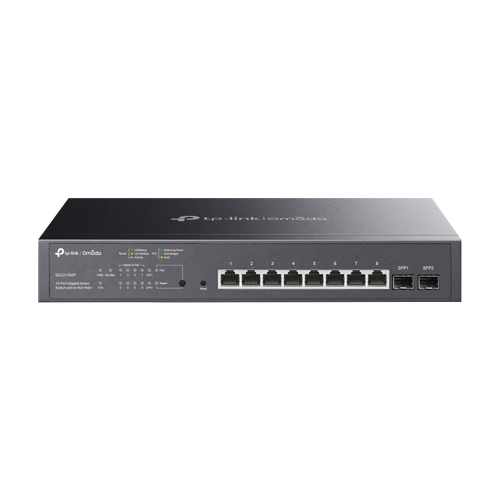 SG2210MP | TP-LINK | Switch 8 porturi RJ45 Gigabit PoE, 2 x SFP Gigabit, Buget PoE 150W, Management - TP-Link Omada SG2210MP Switch 8 porturi RJ45 Gigabit PoE, 2 x SFP Gigabit, Buget PoE 150W, Management - TP-Link Omada SG2210MP