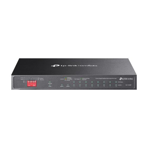 DS110GMP | TP-LINK | Switch 8 x RJ45 1G PoE, 1 x RJ45 1G, 1 x combo SFP/RJ45 1G, Buget PoE 123W, Unanaged - TP-Link Omada DS110GMP Switch 8 x RJ45 1G PoE, 1 x RJ45 1G, 1 x combo SFP/RJ45 1G, Buget PoE 123W, Unanaged - TP-Link Omada DS110GMP